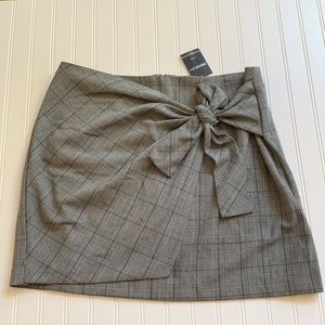 Forever21 Plus Sz Glen Plaid Tie-Front Mini Skirt